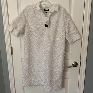 Banana Republic White Embroidery Shift Dress